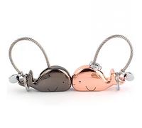 Gemini_mall® 1 Pair Cute Kissing Fish Keyrings Couple Key Chain Key Ring Keyring Keyfob - Christmas/Birthday/Valentine's Day/Wedding for Couple Lovers (Kissing Fish No.2)