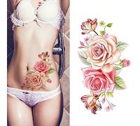 Gemini_mall® 1 Sheet Peony Flower Temporary Tattoos Fashion Body Art Sticker Decal Fake Tattoo Stickers Transfers for Women