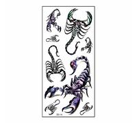 Gemini_mall® 1 Sheet Temporary Tattoos 3D Cool Scorpion Fake Tattoo Stickers Transfers for Men