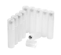 Gemini_mall® 10pcs Empty Refillable Plastic Roller Bottles(5ml) With Stainless Steel Roller Ball for Essential Oil, Perfume, Serum, Cosmetics, Lotion, Treatment, Home and Travel Outdoor Suitable
