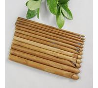 Gemini_mall® 12pcs Bamboo Handle Crochet Hook Knit Weave Yarn Craft Knitting Needle Set 3.0-10mm