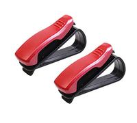Gemini_mall® 2 Pcs Car Glasses Holder Sunglasses Clip Sun Visor Clip Car Ticket Card Clip Holder Auto Vehicle Accessories (Red)