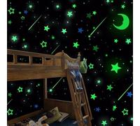 Gemini_mall® 20pcs Luminous Glow in the Dark Stars Moon Decals Party Home Wall Stickers Decal Mural Decoration for Kid's Room Baby Nursery Decor