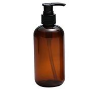 Gemini_mall 250/500ml Clear Press Pump Empty Bottle Plastic Soap & Lotion Locking Pump Dispensers Refillable Shampoo Liquid Soap Dispenser Brown 500ml