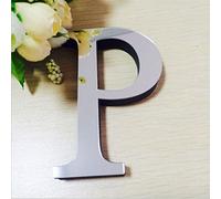 Gemini_mall® 26 Alphabet Letters DIY 3D Acrylic Modern Mirror Sticker Decal Art Mural Wall Sticker Home Decoration (P)