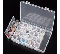 Gemini_mall® 28 Grids Diamond Embroidery Box Adjustable Storage Boxes Diamond Painting Accessories for DIY Craft (Clear)