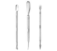 Gemini_mall® 3 Pcs Stainless Steel Cuticle Pusher Spoon Dead Skin Remover Manicure Pedicure Set Nail Art Cuticle Trimmer