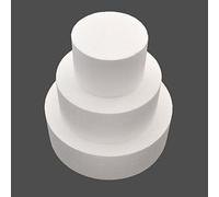 Gemini_mall® 3pcs Round Polystyrene Straight Edge Cake Dummies in sizes 4", 6", 8" (White)