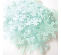 Gemini_mall® 50 Pcs Glow in The Dark Snowflake Wall Stickers Baby Kid's Nursery Room Luminous Wall Decal Christmas Xmas Party Home Decorations (Blue)