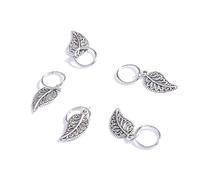 Gemini_mall® 5pcs Lady Girls Cute Shiny Silver Star Hair Rings Braids Plaits Hair Clips Metal Cuffs Hair Decoration Braiding Hair Jewelry (Silver Leaf)