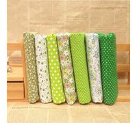 Gemini_mall® 7pcs 25cm*25cm Cotton Craft Fabric Bundle Squares Patchwork Lint DIY Sewing Scrapbooking Quilting Floral Dot Pattern Artcraft (Green)