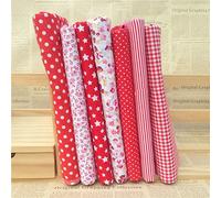 Gemini_mall® 7pcs 25cm*25cm Cotton Craft Fabric Bundle Squares Patchwork Lint DIY Sewing Scrapbooking Quilting Floral Dot Pattern Artcraft (Pink)