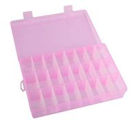 Gemini_mall Adjustable 24 Compartment Slot Plastic Craft Storage Box Jewellery Tool Container Organiser Pink