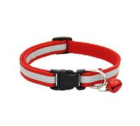 Gemini_mall® Adjustable Reflective Pet Collar Safety Release Buckle with Bell for Cat Dog (Red)