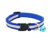 Gemini_mall® Adjustable Reflective Pet Collar Safety Release Buckle with Bell for Cat Dog (Sapphire Blue)