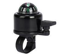 Gemini_mall® Aluminum Alloy Bicycle Bell Bike Handlebar Ring Horn (The Compass is only for decoration, not Functional) (Black)