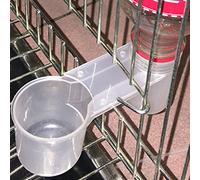 Gemini_mall® Bird Water Dispenser, Plastic Water Drinker Cup Feeder Drinking Bowl for Bird Parrot African Grey Budgie Parakeet Cockatiel Conure Finch Canary Cage (Clear)