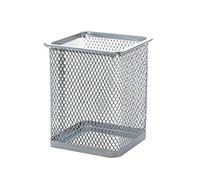 Gemini_mall® Black Wire Mesh Pen Pencil Holder Pot Desk Tidy Organizer Container (Silver Rectangle)