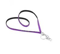 Gemini_mall Bling Lanyard Rhinestone Diamonte Crystal Neck Strap ID Badge Phone Holder Purple