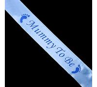 Gemini_mall® Blue Mummy to Be Baby Shower Party Sash Satin Baby Shower Party Decoration (Mummy To Be, Blue)