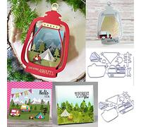 Gemini_mall® Camping Fire Set Metal Cutting Dies Embossing Stencil for DIY Scrapbooking Photo Album Paper Card Making Craft Decor (Style 1)