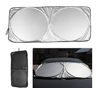 Gemini_mall® Car Sun Shade Front Windshield Keeping Your Vehicle Cool, Excellent UV Heat and Sun Reflector, Flexible Size for SUV, Truck, Fit Windscreen Car Large or Small, Silver 145x70 CM