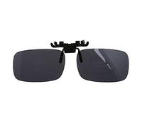 Gemini_mall® Clip On Sunglasses Mens Womens Flip Up Polarised Lenses UV400 Protection Rimless Glasses L Lens Width 60mm Lens Height 40mm Grey