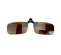 Gemini_mall® Clip On Sunglasses Mens Womens Flip Up Polarised Lenses UV400 Protection Rimless Glasses M Lens Width 60mm Lens Height 38mm Brown