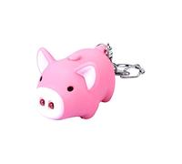 Gemini_mall® Cute Pig Keyring Keychain LED Light Touch with Sound Car Bag Pendant Charm Decoration Gift (Pink)