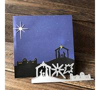 Gemini_mall® Cutting Dies, Christmas Cutting Dies Metal Embossing Stencil For Scrapbooking Album Paper Card Art Craft Decor (Holy Night Cutting Dies)