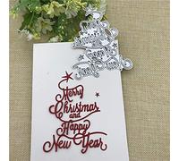 Gemini_mall Cutting Dies for Card Making, Merry Christmas Happy New Year Letter DIY Scrapbooking Paper Cards Photo Album Decor Art Craft Embossing Stencil Punching Template Gifts Silver