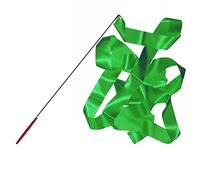 Gemini_mall® Dance Ribbon Rhythmic Gymnastic Ribbon for Kids, Baton Twirling, Dancing Streamers (Green)