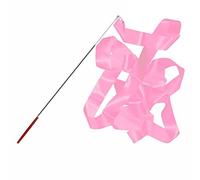 Gemini_mall® Dance Ribbon Rhythmic Gymnastic Ribbon for Kids, Baton Twirling, Dancing Streamers (Pink)