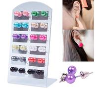 Gemini_mall Earrings for Women Girls, Women's 12 Pair Ear Studs Faux Pearl Round Ball Earrings Set Eardrop Multi Valentines Day/Mother's Day/Wedding/Party/Christmas/Birthday Gifts