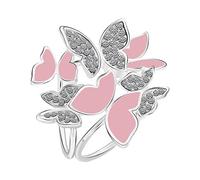 Gemini_mall Elegant 3 Rings Butterfly Scarf Ring Silk Scarf Buckle Clip