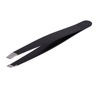 Gemini_mall® Eyebrow Tweezers - Slant Tip - Stainless Steel (Black)