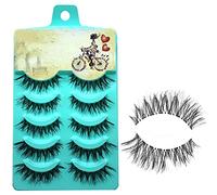 Gemini_mall® False Eyelashes, 5 Pair Natural 3D False Eyelashes Natural Look Makeup Eyelashes Extension (Black)