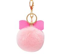 Gemini_mall Fashion Faux Fur Ball Pom Pom Keychain Fluffy Charm Pendant for Bag Phone Car Key Chain Keyring Gift