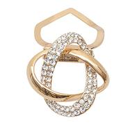 Gemini_Mall Fashion Gold Tone Rhinestone Scarf Ring Silk Scarf Buckle Clip Gift