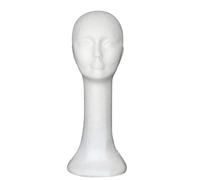 Gemini_mall® Foam Model Head, Mannequin Female Foam Long Neck Head Model Hair Hat Wig Glasses Stand Display