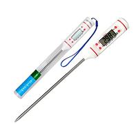 Gemini_mall® Food Thermometer, Digital Instant Read Candy/ Meat Thermometer with Probe for Easter, Kitchen Cooking, BBQ, Poultry, Grill, Foldable, Fast & Auto On/ Off, (White)
