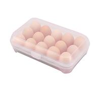 Gemini_mall® Kitchen Plastic Egg Holder Trays, 15 Eggs Storage Box,Non Slip Eggs Carrier Container for Refrigerator (Clear - Holds 15 Eggs)
