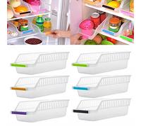 Gemini_mall® Kitchen Refrigerator Organizer Space Saver Slide Under Shelf Rack Holder Freezer Storage Box Basket Container (Pack of 1, Random Color)