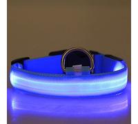 Gemini_mall® LED Dog Pet Safety Collar Flashing Light Up Collar Adjustable Nylon Dog Collar, Available in 7 Colours & 4 Sizes (XL (52cm - 60cm), Blue)
