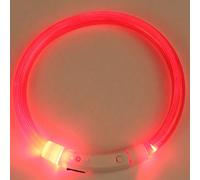 Gemini_mall® LED Pet Dog Collar, USB Rechargeable Pet Safety Collar Waterproof Light up Flashing Dog Collar (M - 50cm, Red)