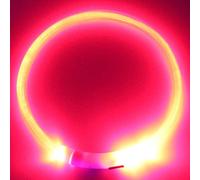 Gemini_mall® LED Pet Dog Collar, USB Rechargeable Pet Safety Collar Waterproof Light up Flashing Dog Collar (S - 35cm, Pink)