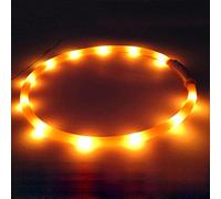 Gemini_mall® LED Pet Dog Collar, USB Rechargeable Pet Safety Collar Waterproof Light up Flashing Dog Collar (Orange)