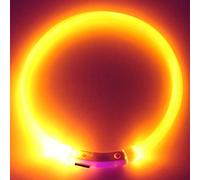 Gemini_mall® LED Pet Dog Collar, USB Rechargeable Pet Safety Collar Waterproof Light up Flashing Dog Collar (S - 35cm, Yellow)