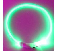 Gemini_mall® LED Pet Dog Collar, USB Rechargeable Pet Safety Collar Waterproof Light up Flashing Dog Collar (M - 50cm, Green)
