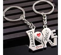 Gemini_mall® "Love You Forever Heart Couple Key Chain Key Ring Keyrings Keyfob - Birthday/Valentine's Day/Wedding for Couple Lovers (Love You Forever)